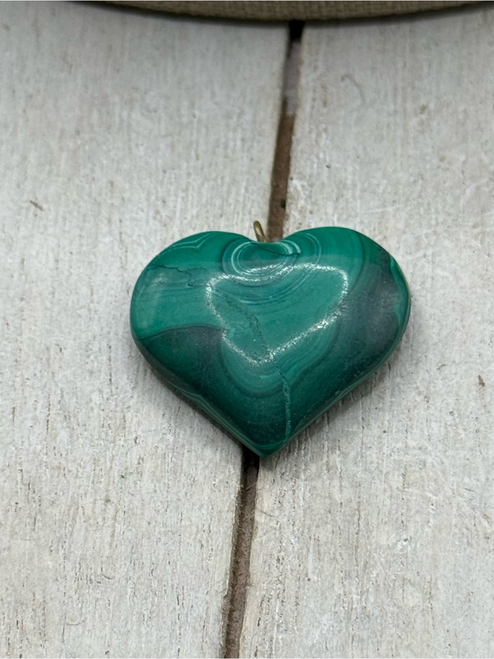 Nice banded malachite Green Heart Pendant Necklace